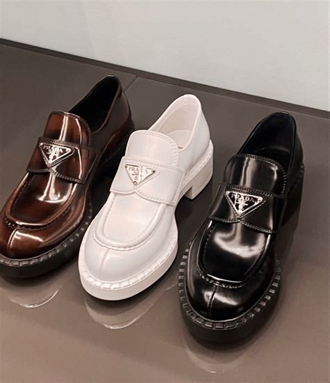 prada leather loafers women|prada loafers women white.